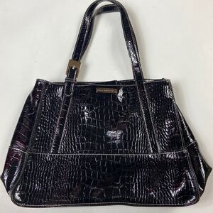 Vintage Liz Claiborne Woman Charol Black Lager Hanbag Bag